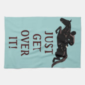 ちょうどそれを馬の跳躍を乗り越えて下さい キッチンタオル (横)