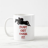 ちょうどそれを馬の跳躍を乗り越えて下さい コーヒーマグカップ (左)