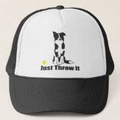 ちょうどそれを|のボーダーコリー犬投げて下さい キャップ (正面)