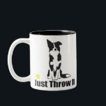 ちょうどそれを|のボーダーコリー犬投げて下さい ツートーンマグカップ<br><div class="desc">この愛らしいボーダーコリーはあらゆるボーダーコリーの所有者がそうよく知っているという楽しませた予想の完全なイメージです。 あなたのお気に入りのなボーダーコリーの恋人のための完全なギフト!</div>