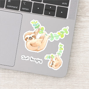 ちょうどつるしている怠惰のジャングルのつる植物 シール