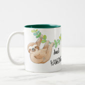 ちょうどぶら下がったな怠惰のコーヒー・マグ ツートーンマグカップ (左)