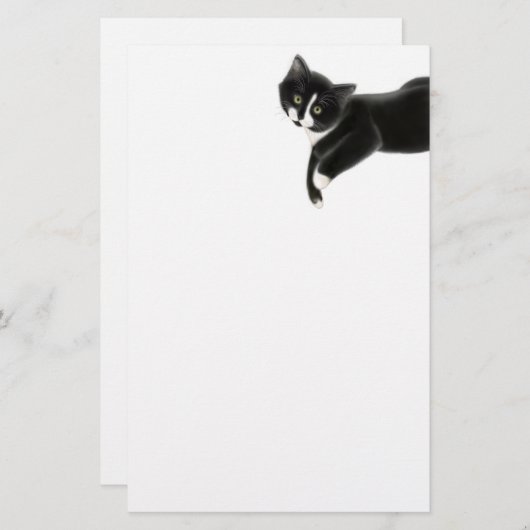 ちょうどぶら下がったな猫の文房具 便箋 (正面/裏面)