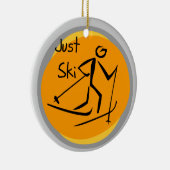 ちょうどスキーTシャツおよびギフト セラミックオーナメント (右)
