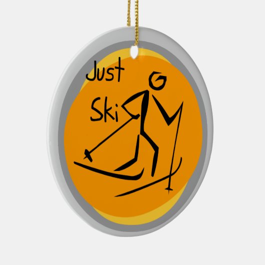 ちょうどスキーTシャツおよびギフト セラミックオーナメント (右)