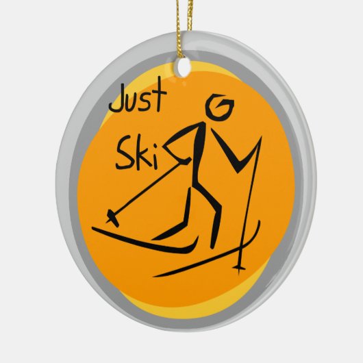 ちょうどスキーTシャツおよびギフト セラミックオーナメント (左)