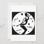 ちょうどスマイルと幸せになれおもしろいば、スティック女性 サンキューカード (正面)