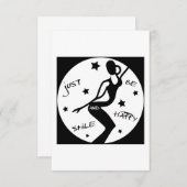 ちょうどスマイルと幸せになれおもしろいば、スティック女性 サンキューカード (正面/裏面)