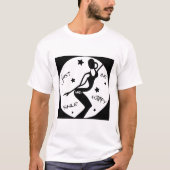 ちょうどスマイルと幸せになれおもしろいば、スティック女性 Tシャツ (正面)