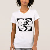 ちょうどスマイルと幸せになれおもしろいば、スティック女性 Tシャツ (正面)