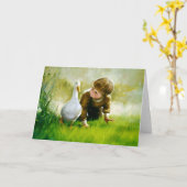 ちょうどダッキー カード (黄色い花)