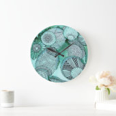 ちょうどティール（緑がかった色）のアクリルの柱時計 ラージ壁時計 (ホーム)