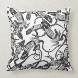 ちょうどトカゲの白黒 クッション