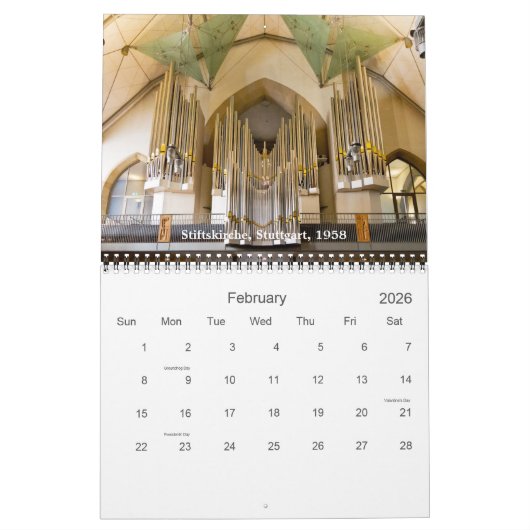 ちょうどドイツ-管器官のカレンダー カレンダー (2月 2026)