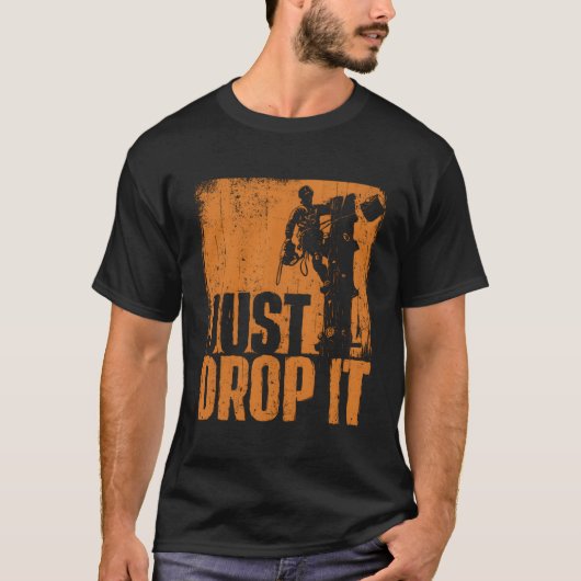ちょうどドロップArboristツリー外科医Lumberjack Wood Tシャツ (正面)