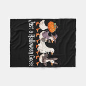 ちょうどハロウィンガチョウかわいい幽霊間抜けグースポ フリースブランケット (正面(横))