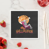 ちょうどハロウィンサマーナーススケルトンPを待っている スタンダードランチョンナプキン (インサイチュ)
