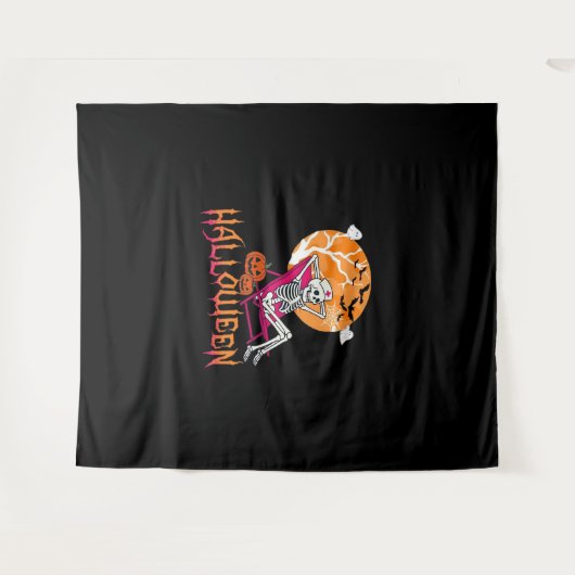 ちょうどハロウィンサマーナーススケルトンPを待っている タペストリー (正面(横))