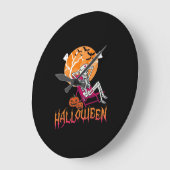 ちょうどハロウィンサマーナーススケルトンPを待っている ラージ壁時計 (傾斜)