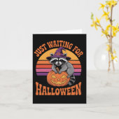 ちょうどハロウィーンラクーンカボンプキンウィッチHを待っている カード (黄色い花)