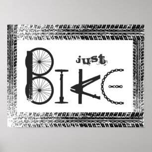 "ちょうどバイクの部品及びタイヤトラックからのバイク"の落書き ポスター