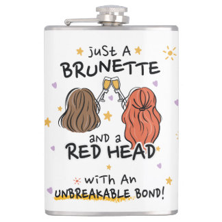 "ちょうどブルネットと赤い頭"フラスコ フラスク