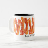 ちょうどベーコンを加えて下さい ツートーンマグカップ (正面左)