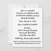 ちょうどメモHumpty Dumpty (誕生会) 招待状 (裏面)