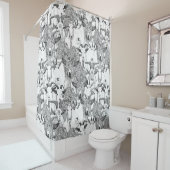 ちょうどヤギの白黒 シャワーカーテン (インサイチュ)