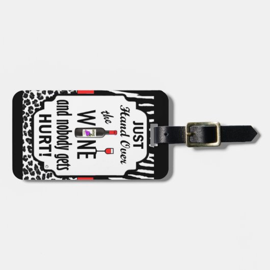 ちょうどワインを引き渡して下さい ラゲッジタグ (正面横)