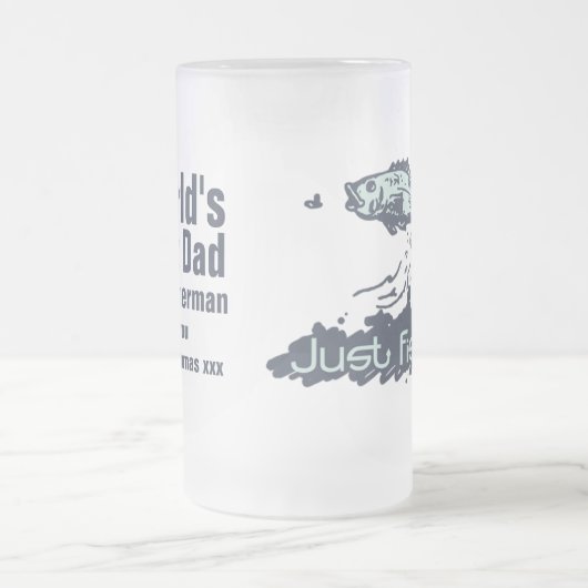 ちょうど世界で最も最高のなパパおよび漁師ガラスを採取すること フロストグラスビールジョッキ (中央)