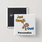 ちょうど二日酔い出しサル 缶バッジ (正面&裏面)