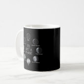 ちょうど位相の月の月宇宙 コーヒーマグカップ (正面左)