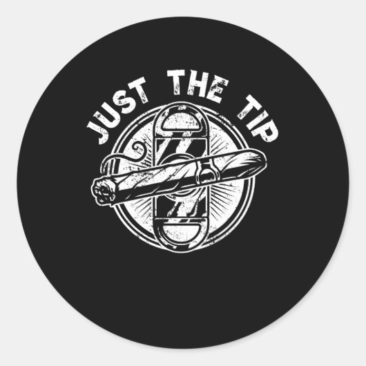 ちょうど先端シガースモーカーのギフトのシガーおもしろい喫煙 ラウンドシール (正面)