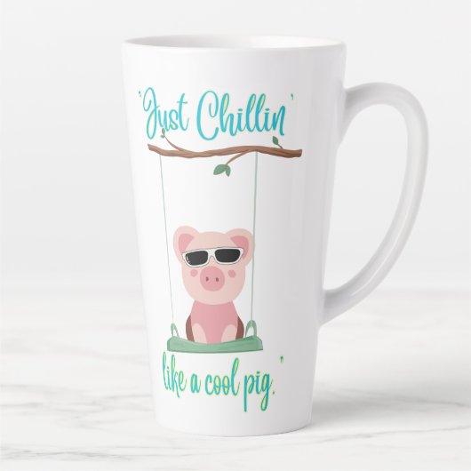 ちょうど冷却 – 豚の引用文 カフェラテマグ (右)