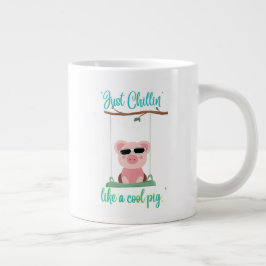 ちょうど冷却 – 豚の引用文 ジャンボコーヒーマグカップ