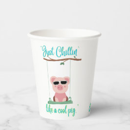 ちょうど冷却 – 豚の引用文 紙コップ