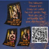 ちょうど別の猫の熱狂する女性の魔女ハロウィーン シーズンカード