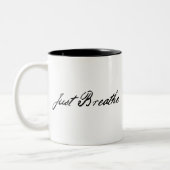 ちょうど呼吸して下さい ツートーンマグカップ (左)