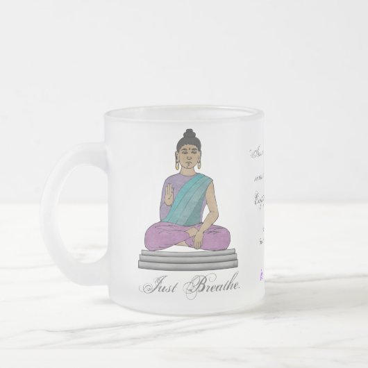 ちょうど呼吸して下さい(パーソナライズな曇らされたガラスのマグ) フロストグラスマグカップ (左)