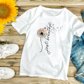 ちょうど呼吸Dandelion蝶インスピレーションYoga Tシャツ