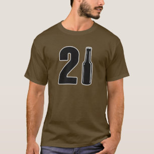 ちょうど回された21ビール瓶の第21誕生日 Tシャツ