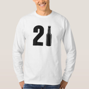 ちょうど回された21ビール瓶の第21誕生日 Tシャツ