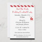 ちょうど女の子の休日のクリスマスのカクテルパーティー 招待状 (裏面)