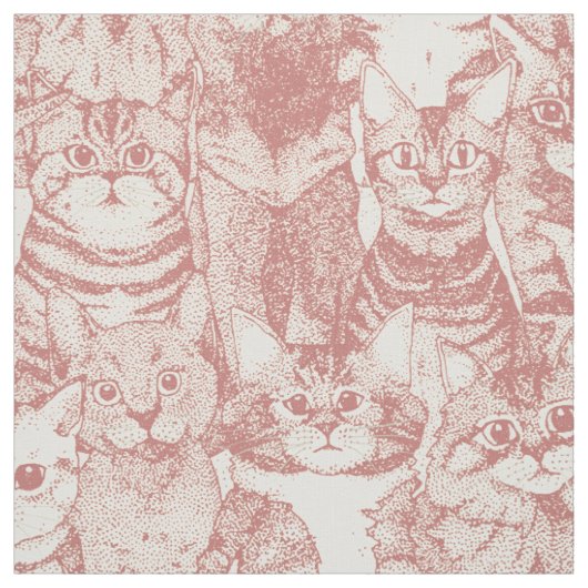ちょうど子猫のバラピンク ファブリック (見本)