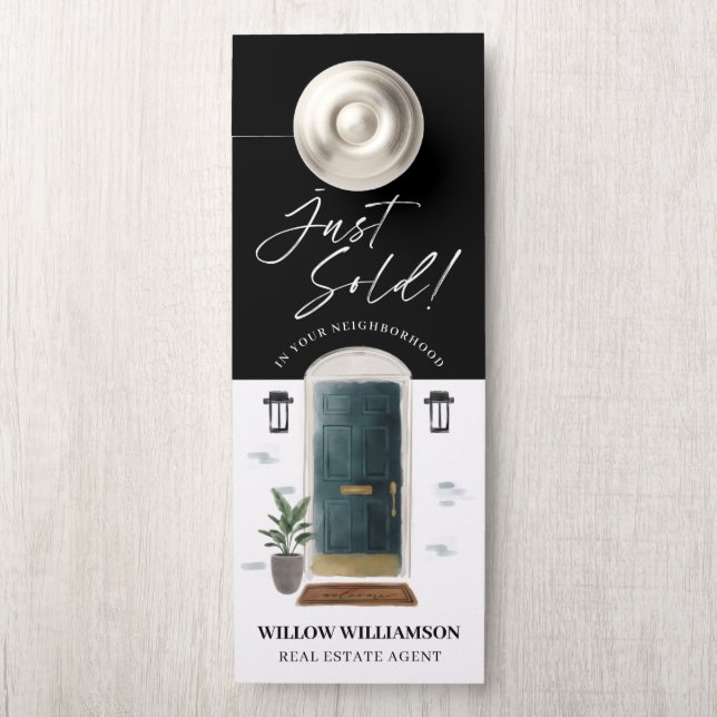 ちょうど実在販売不動産エージェントグリーン水の色のドア ドアノブサイン (ノブ)