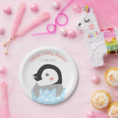 ちょうど工夫された小さいペンギンのベビーシャワー ペーパープレート (パーティー)