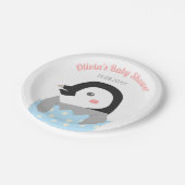 ちょうど工夫された小さいペンギンのベビーシャワー ペーパープレート (アングル)