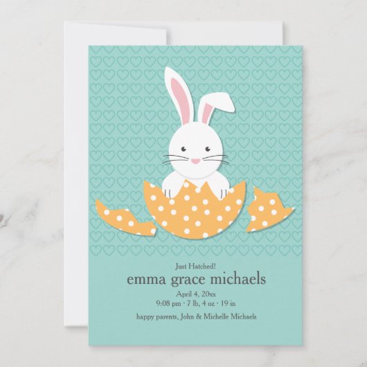 ちょうど工夫された誕生の発表 案内状 (正面)