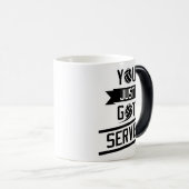 ちょうど役立たれて-おもしろいなバレーボールの引用文得ました モーフィングマグカップ (正面右)